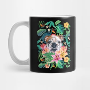 Tropical Red White English British Bulldog 1 Mug